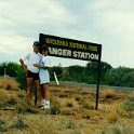 AUS NT KingsCanyon 1992 RuthFitzy 001  Checking out the Ranger station. : 1992, Australia, Date, Kings Canyon, NT, Places, Year